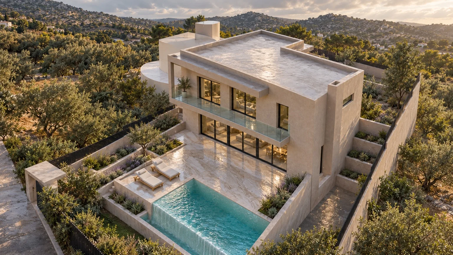 Κατοικίες στο Λαγονήσι από ψηλά