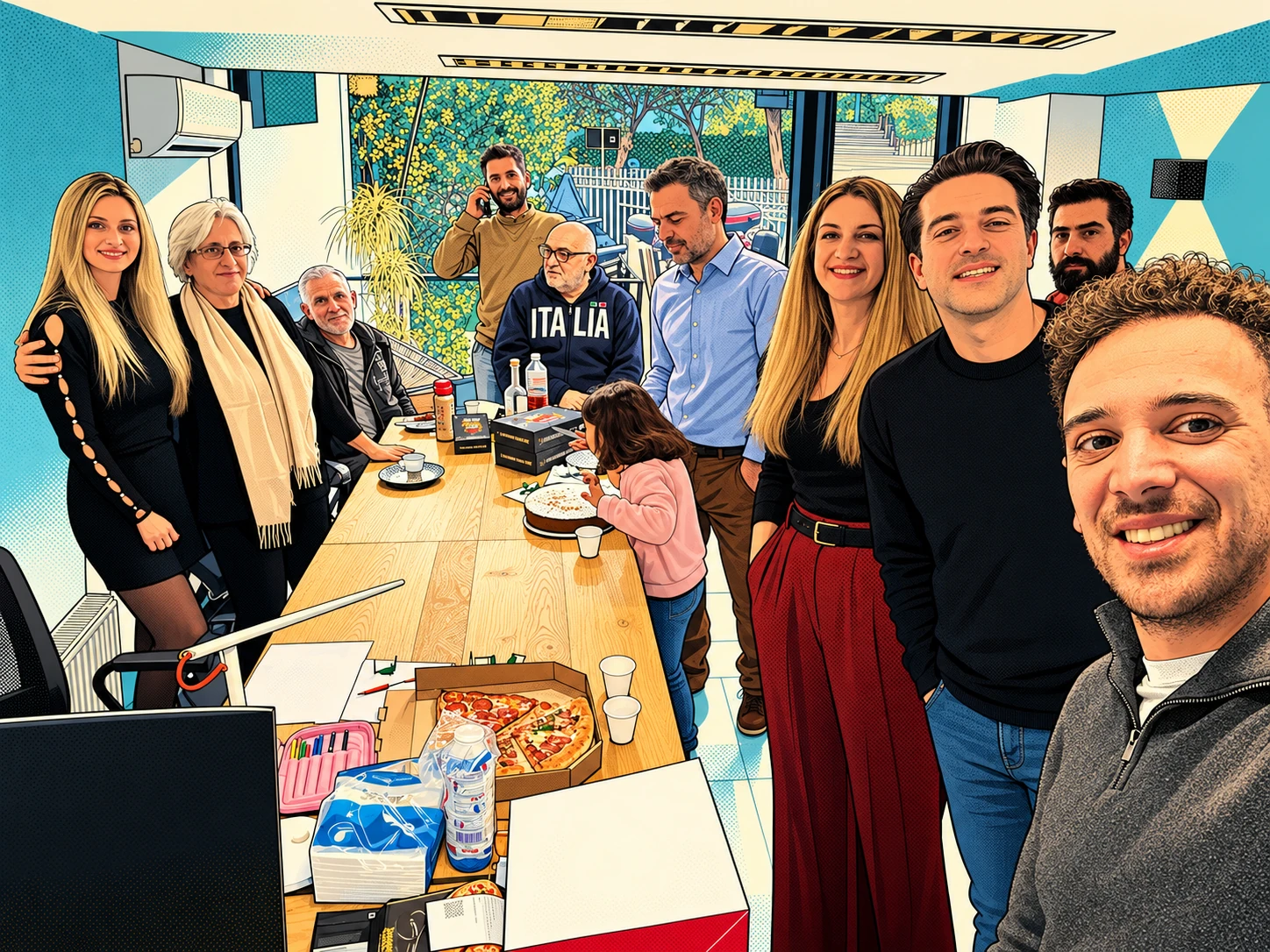 Η ομάδα της OCC γύρω από το τραπέζι — pop art